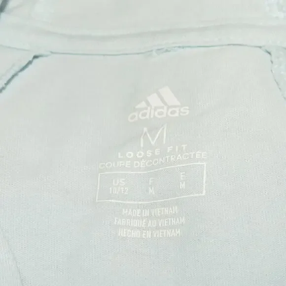 Adidas Light Blue Hooded Athletic Girls Long Sleeve Shirt - Picture 5 of 6